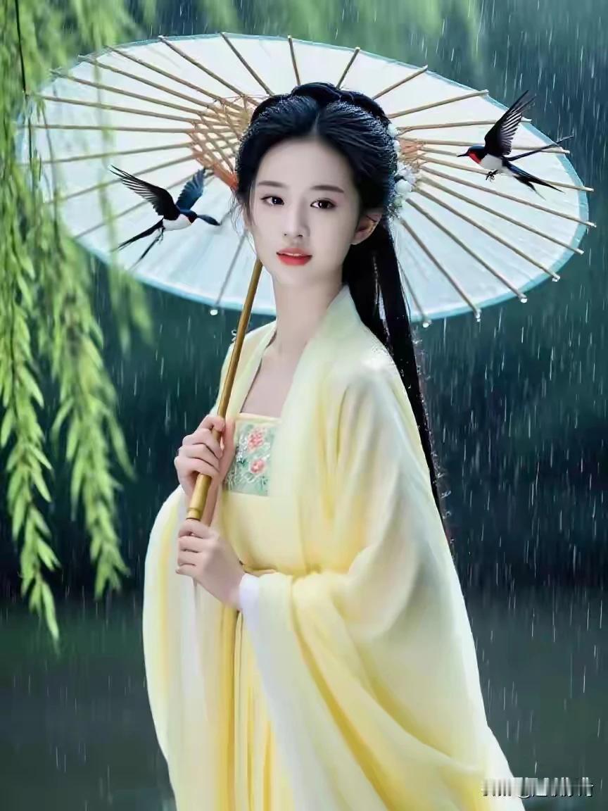 上联：回廊雨巷佳人过下联：江南水乡风景美