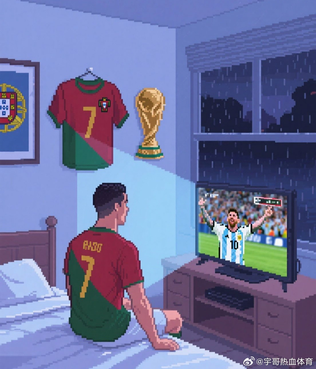 C罗对梅西的嫉妒，使C罗的面目狰狞。发动史上最黑暗的营销攻击，球王梅西有任何行程