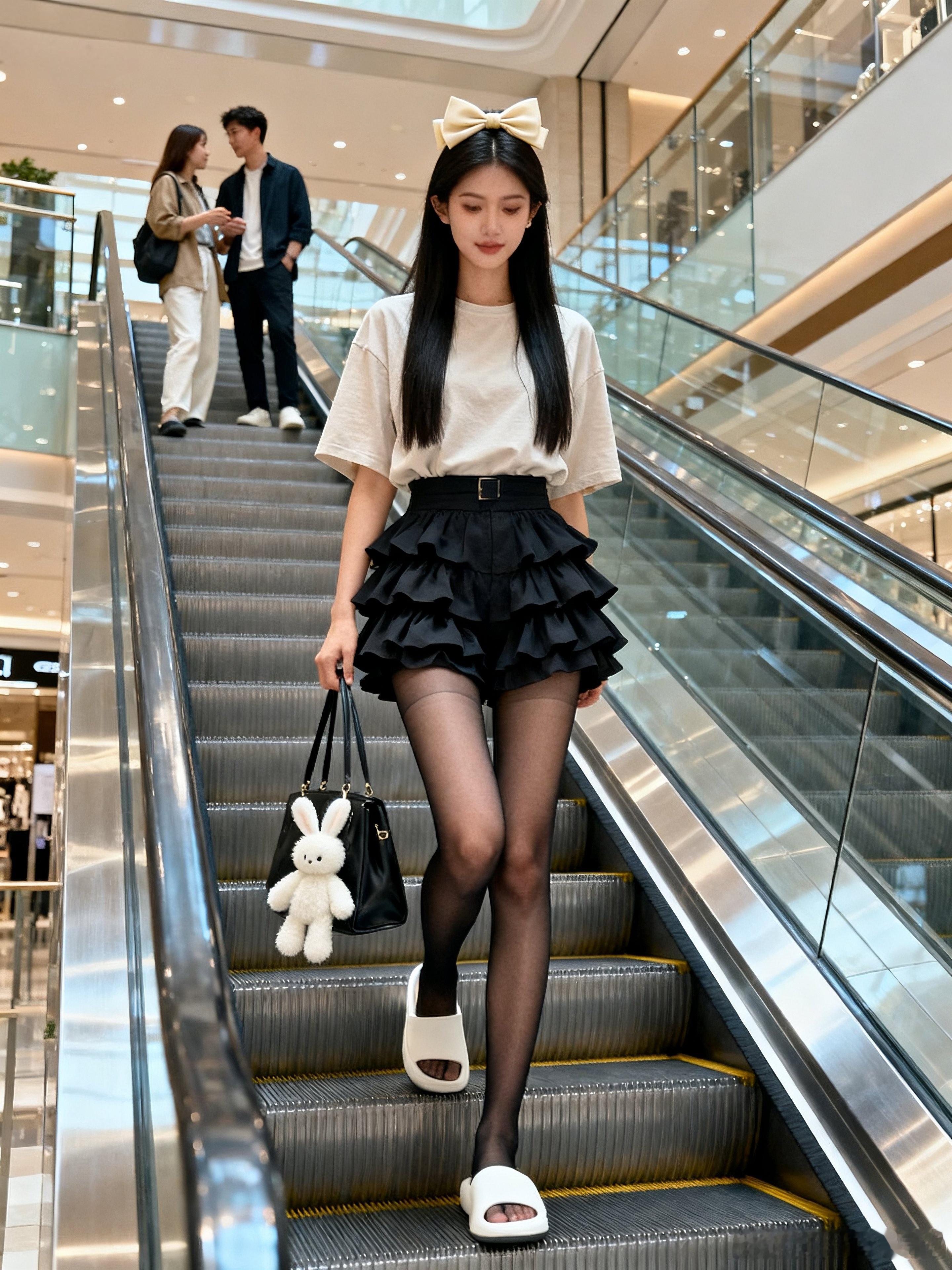 街拍商场电梯美女精彩人像​​​