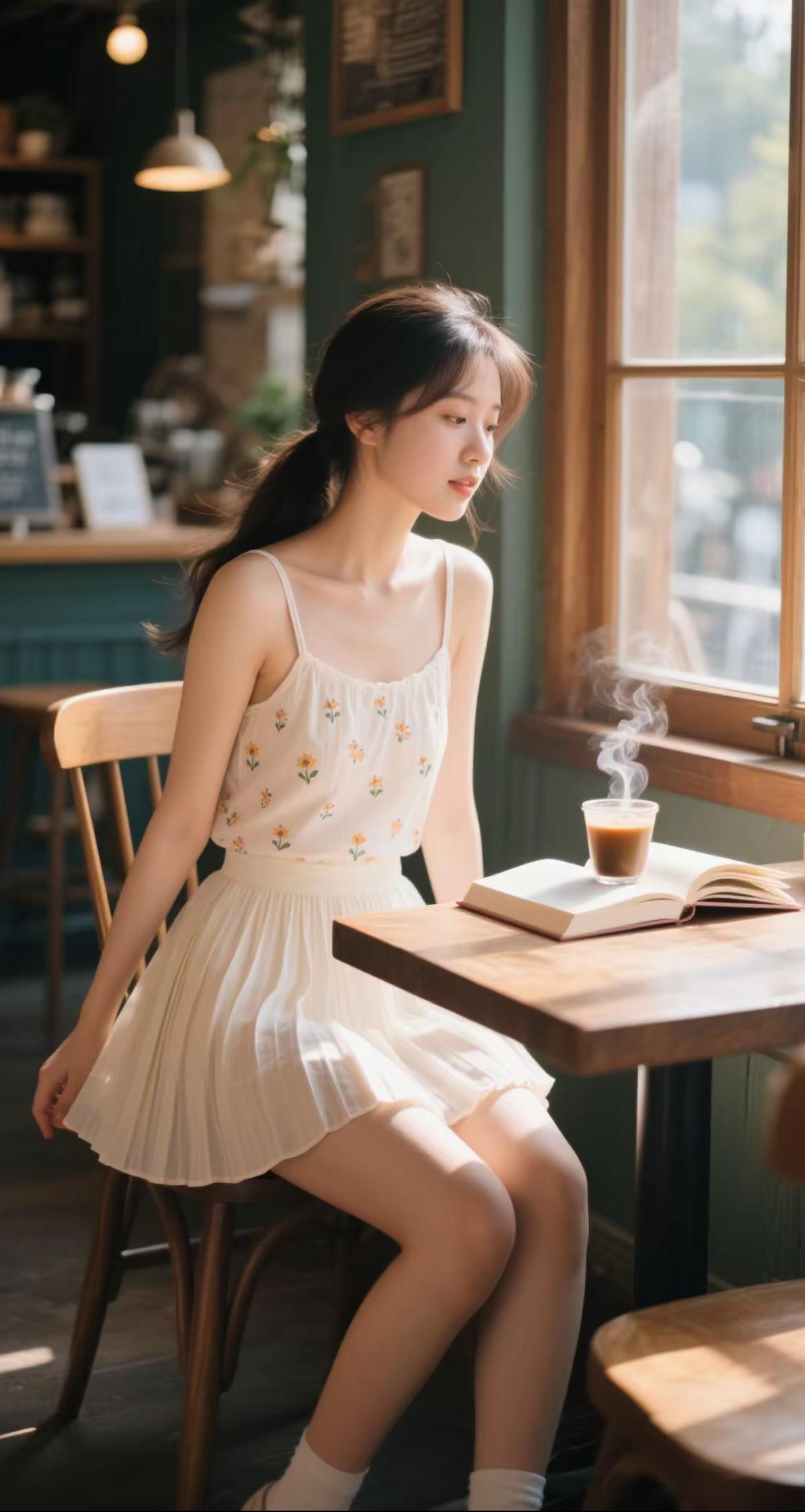 夏日清新少女，花海中的微笑🌸少女感笑容少女感微笑女孩