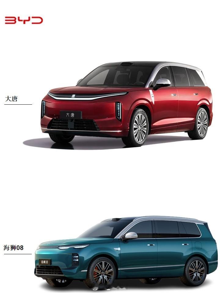 比亚迪王朝美学—大唐，比亚迪海洋美学—海狮08，自家对比，大家更喜欢哪...