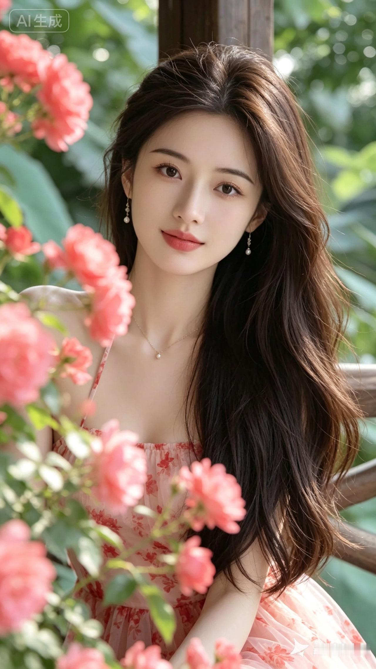 在花海中绽放，如梦如幻的少女