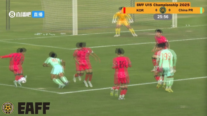 U15国足领先韩国! 吴比乐造点, 潘朝伟点射破门