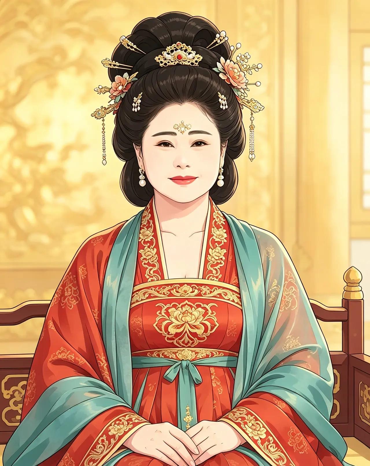 很多人夸洪森太太是唐朝美人，丰饶绰约，浓妆艳抹，跟杨贵妃一样漂亮！看看我让豆包