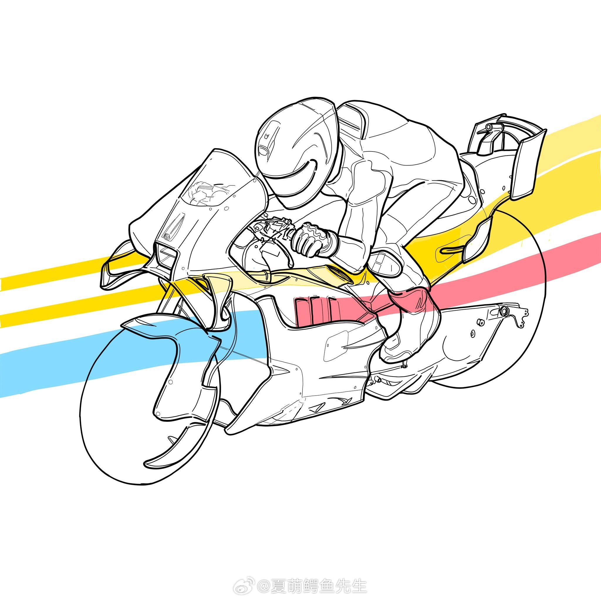 阿普利亚新的Motogp战车，在车头处有两个进气，把凉空气带到车手肘部，然后通过