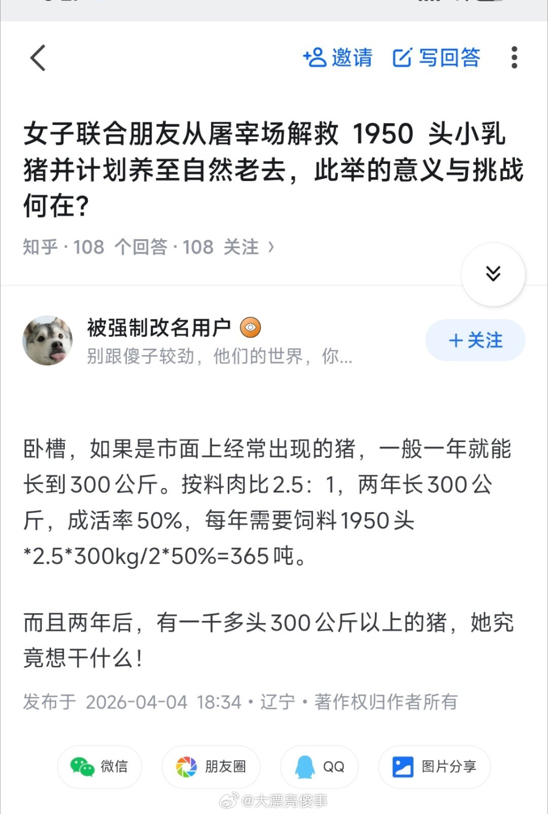 囤积猪肉（确信）。