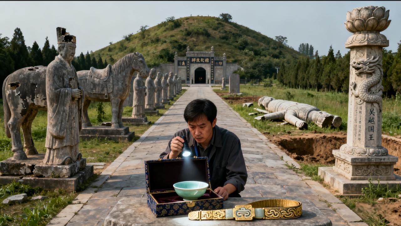 十国之一吴越国的开国君主钱镠之墓，本是浙江一座完好的类比帝王陵的陵墓。但在201