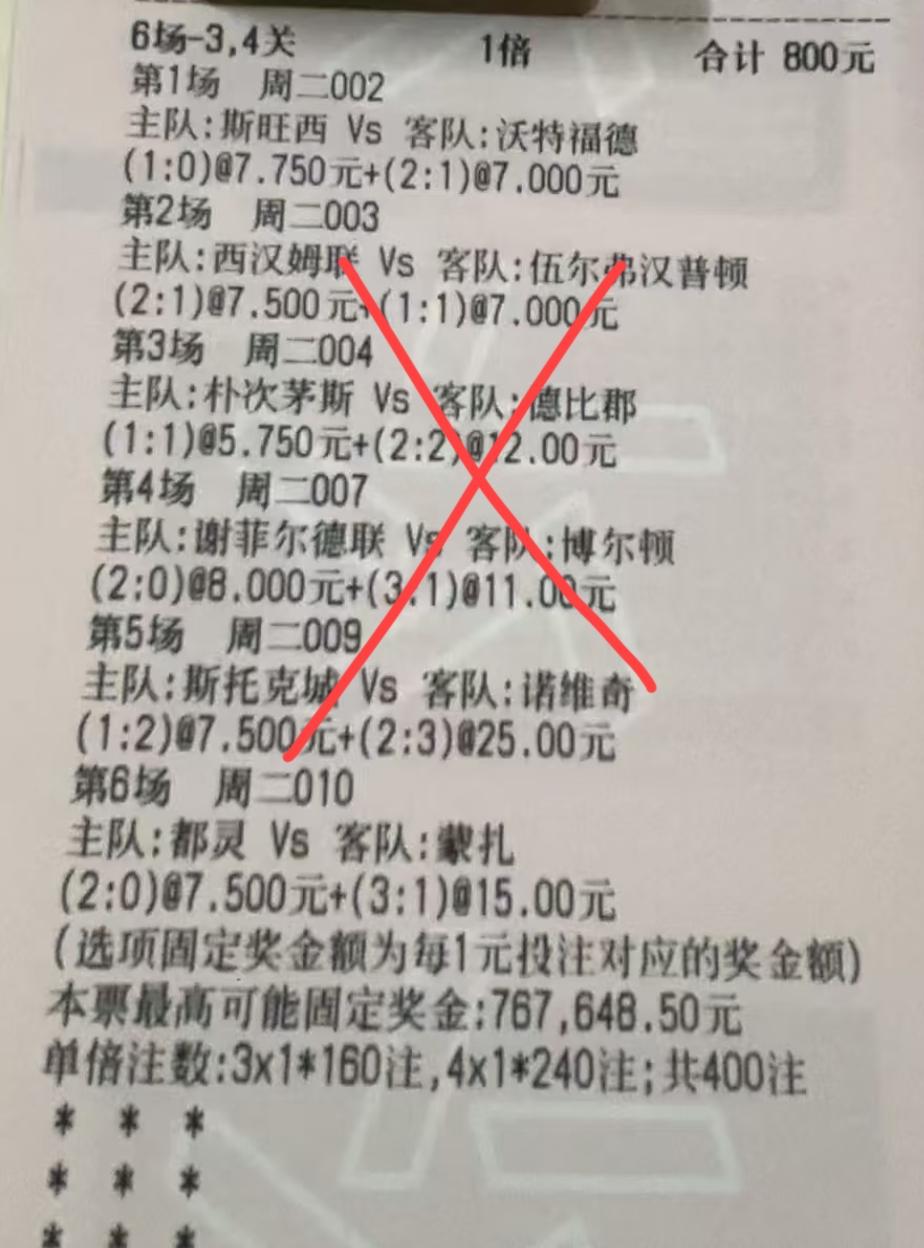 “6场-3、4关”一场都没有猜中，“3场-2、3关”猜中了一场，8场猜中2场。