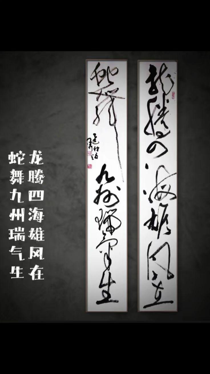（四尺整张：138x23cm×2）大草书法定制