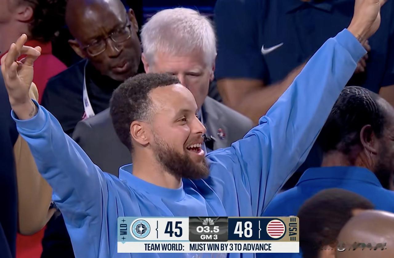 惊呆库里！伦纳德高难度三分球准绝杀！今天的全明星正赛小组赛条纹队VS世界队的