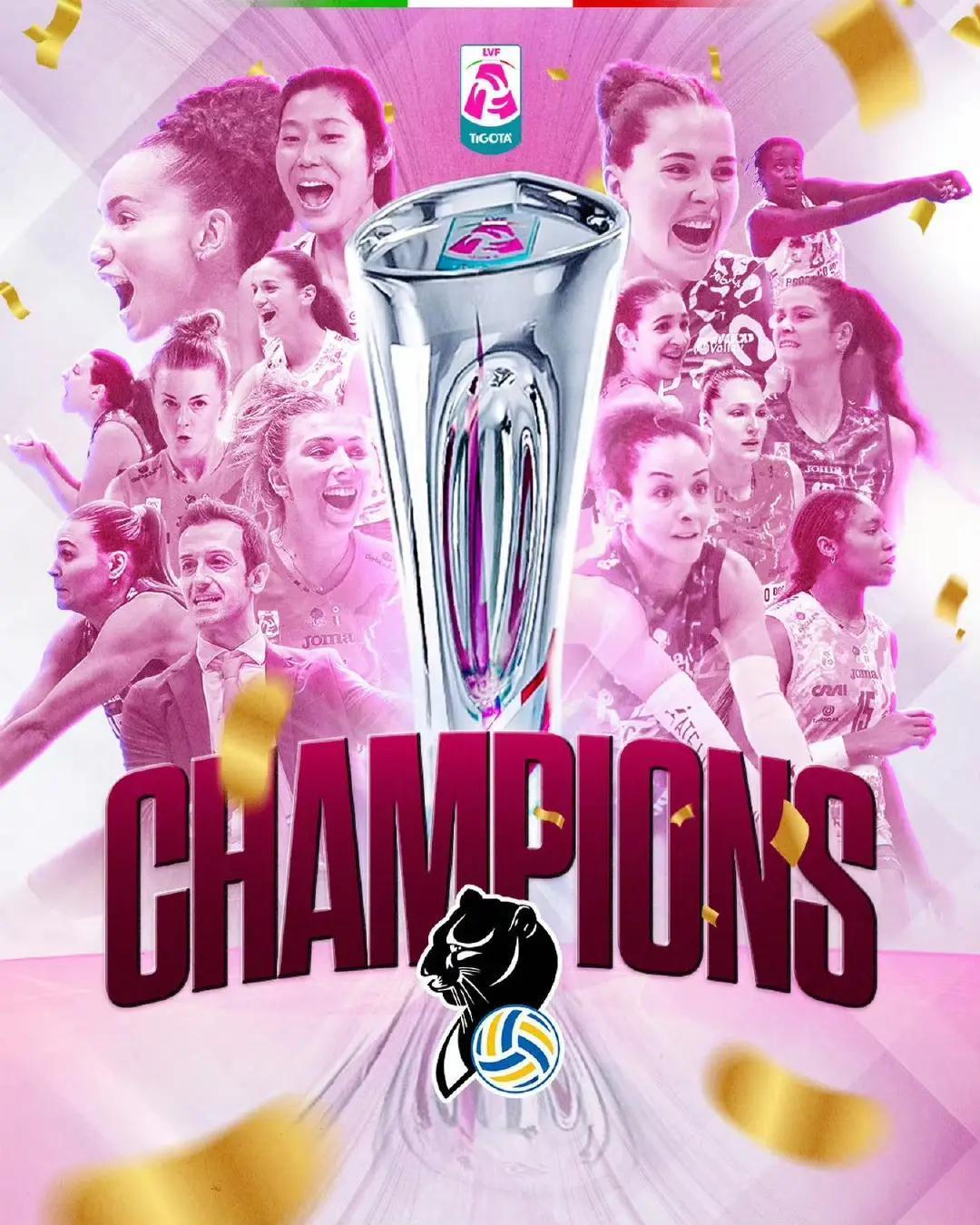 没成想？朱婷总决赛就拿4分，科内利亚诺愣是8连冠了。埃格努24分抡冒烟，米兰照样