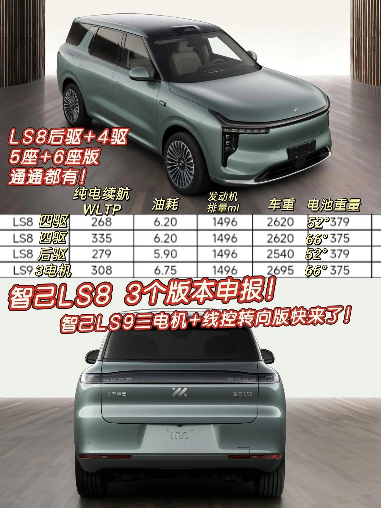 各位车友好！工信部新车公示里，智己LS8的“证件照”和信息都出来了。作为智己第一