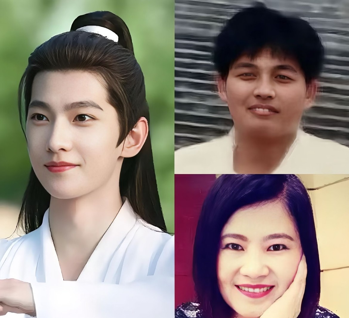 这是杨洋爸妈？爸爸是提供了个卧蚕嘛？呀！遗传真是个玄学，基因彩票，对比明星杨