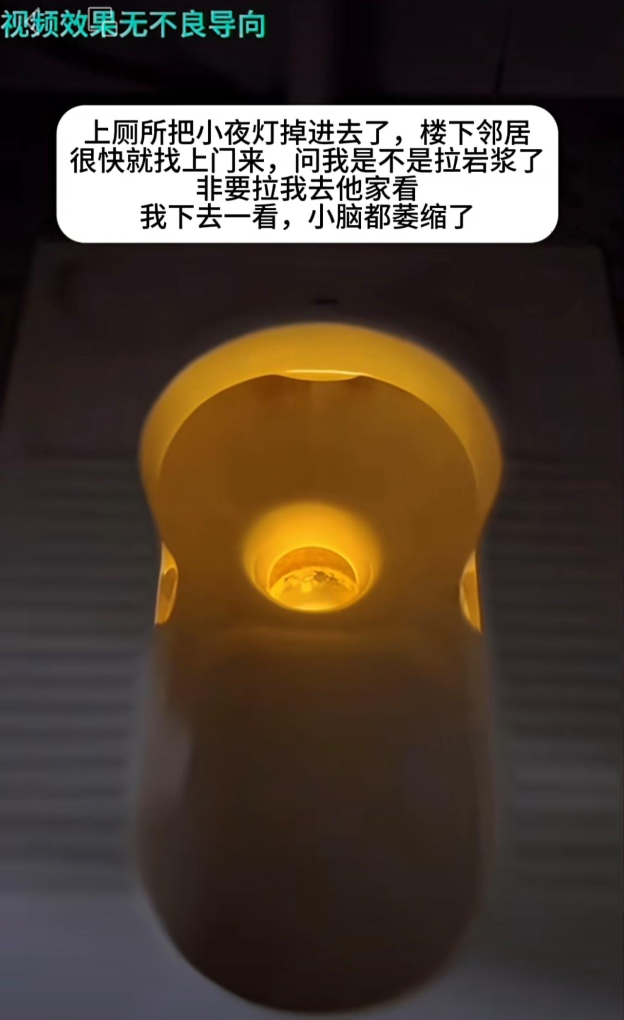 上厕所把小夜灯掉进去了，楼下邻居很快就找上门来，问我是不是拉岩浆了，非要拉
