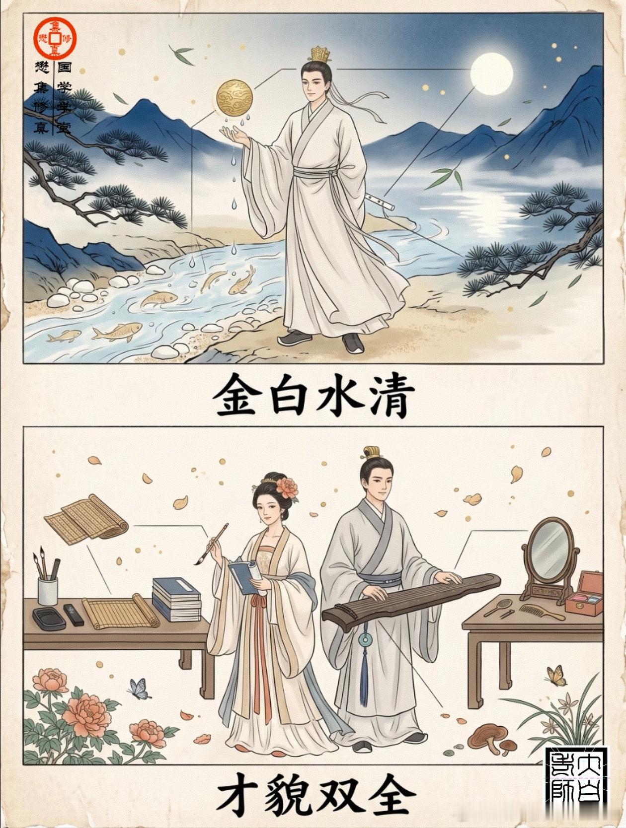 八字命理中的经典格局，通过“上图为象（成因），下图为果（成就）”的形式，直观地解释了不同命局的特征与