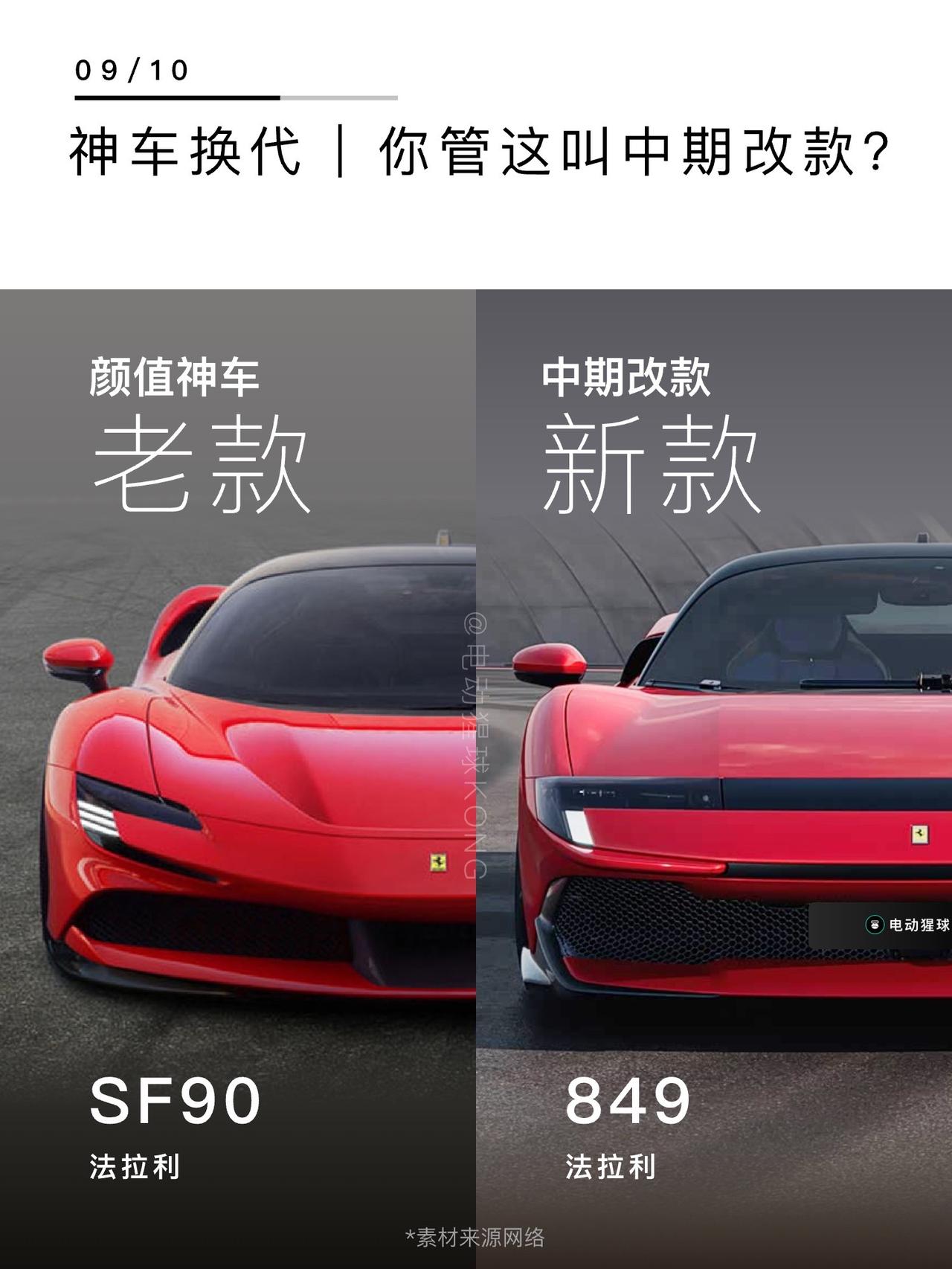 神车换代｜你管这叫中期改款？法拉利SF90完成中期改款，车型名为849Test