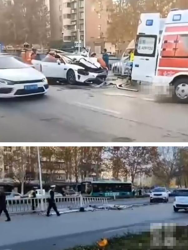 伤者无生命危险小米su7连撞百米护栏并致十多辆车受损2025年12月1日上午