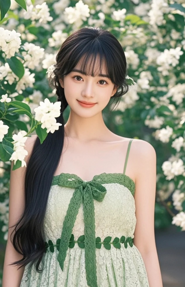 马尾一扎，蝴蝶结一系，直接从人间进化成森系限定款
