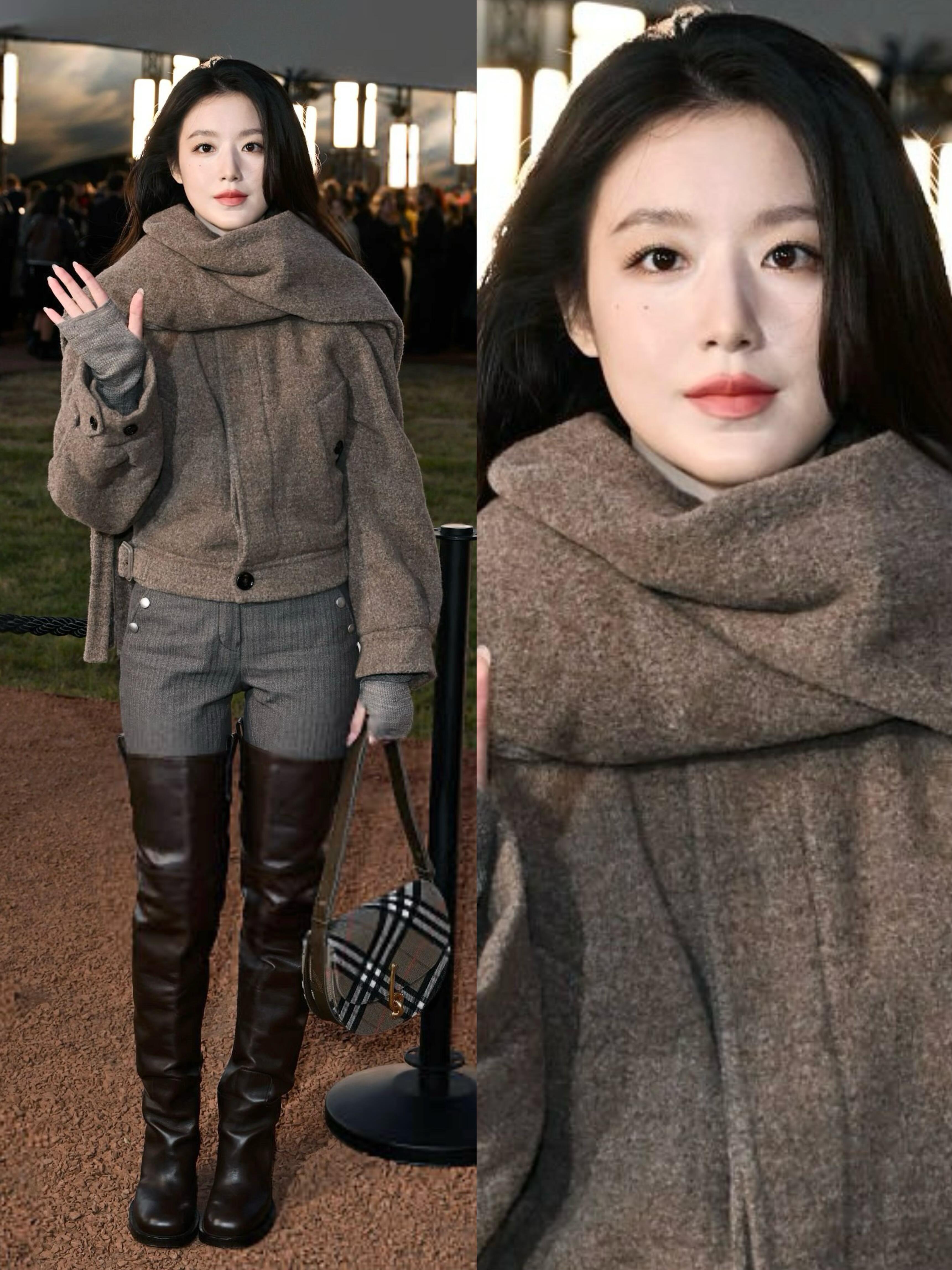 叶舒华Burberry看秀生图，贵族千金感​​​