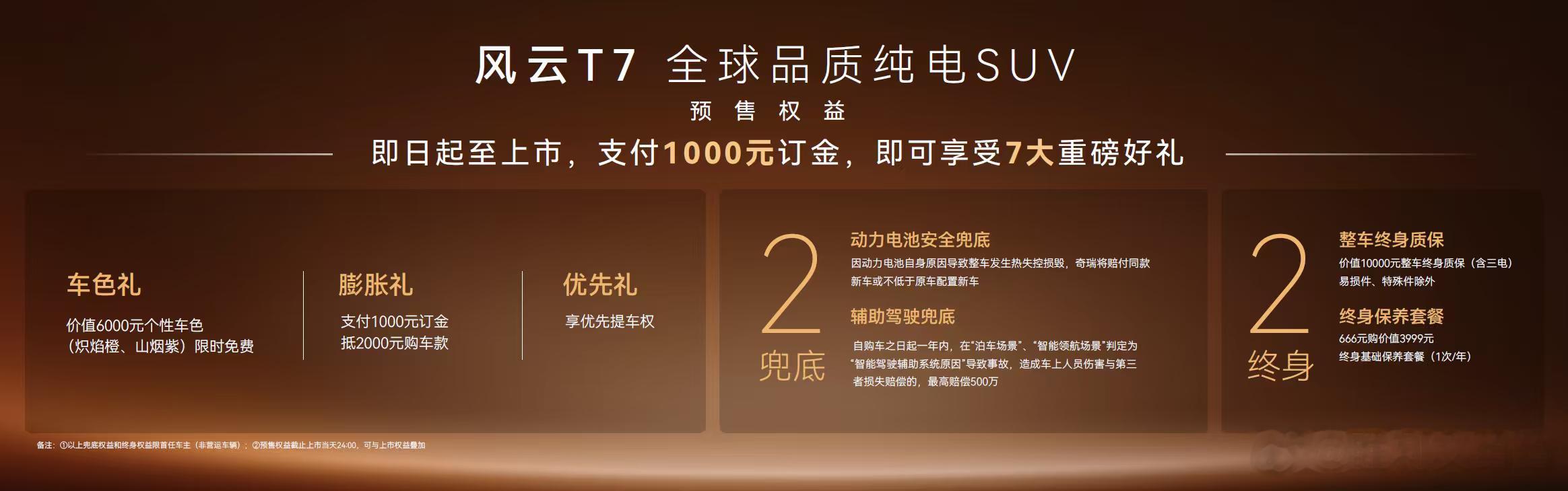 风云T7全球品质纯电SUV风云T7现已开启预售预售价10.99万元起