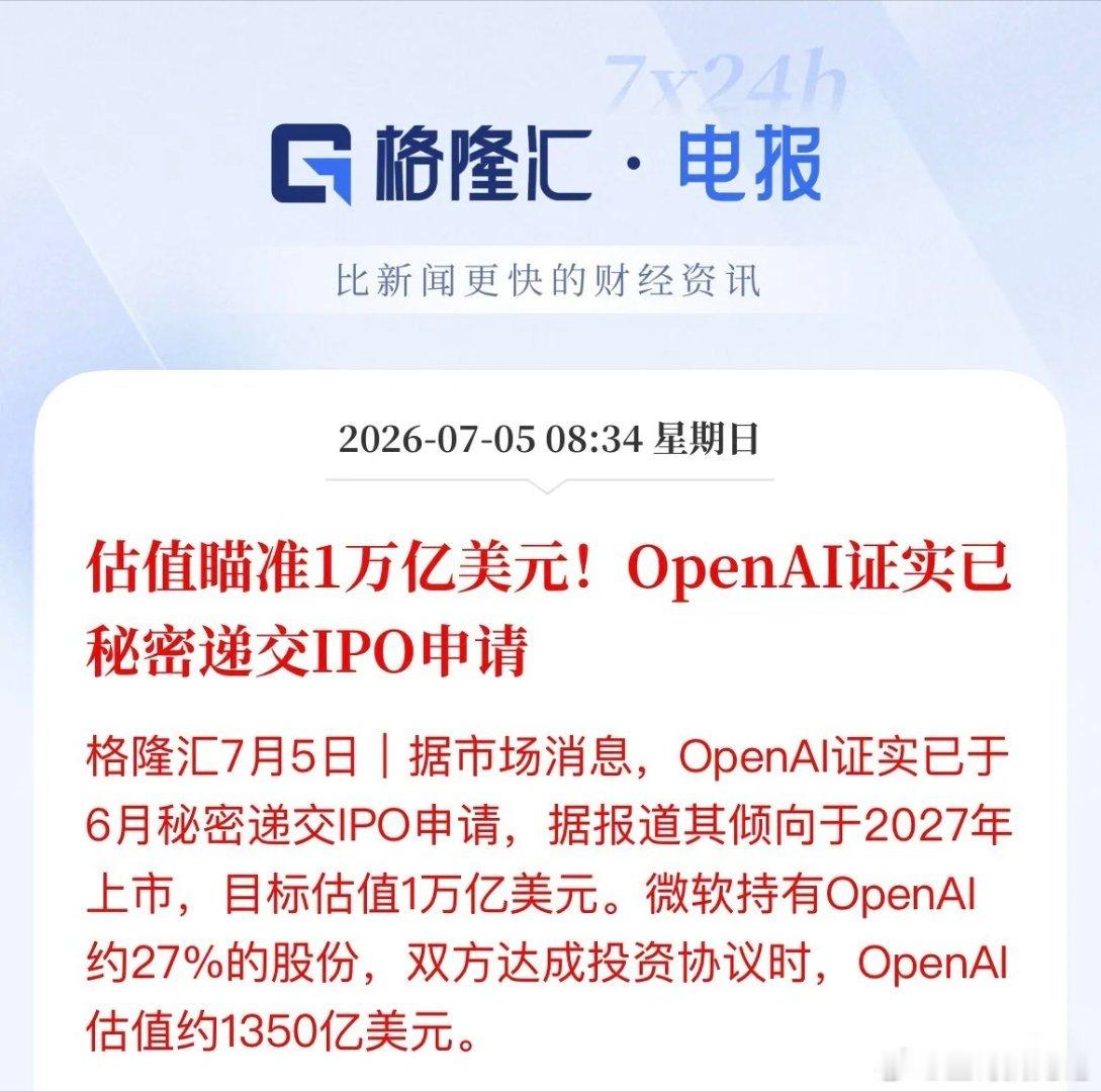 重磅！OpenAI秘密递交IPO，万亿估值要重塑AI赛道科技圈又炸锅了。Open
