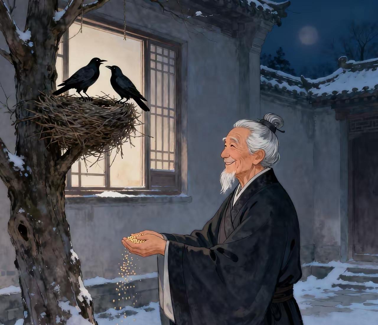 古时候，有一个宰相，已六十多岁，每天要起早上朝。院中树上有一个乌鸦窝，天不明乌鸦