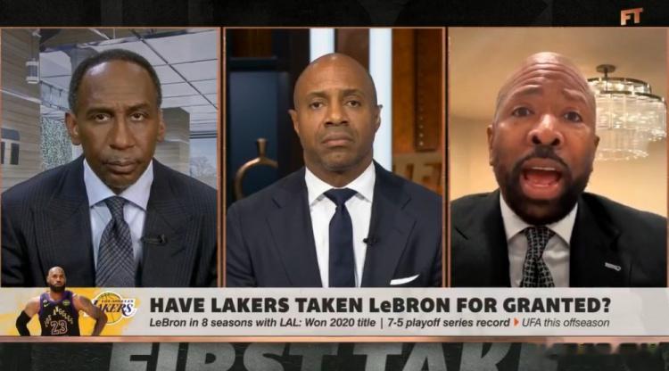 5月16日讯今天，前NBA球员、现评论员肯尼·史密斯聊到了湖人是否怠慢詹姆斯的