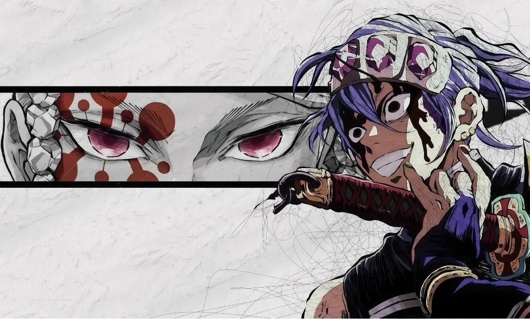 动漫ACG次元大赏我的2025年终总结壁纸鬼灭之刃九柱角色+眼睛条横屏壁纸。