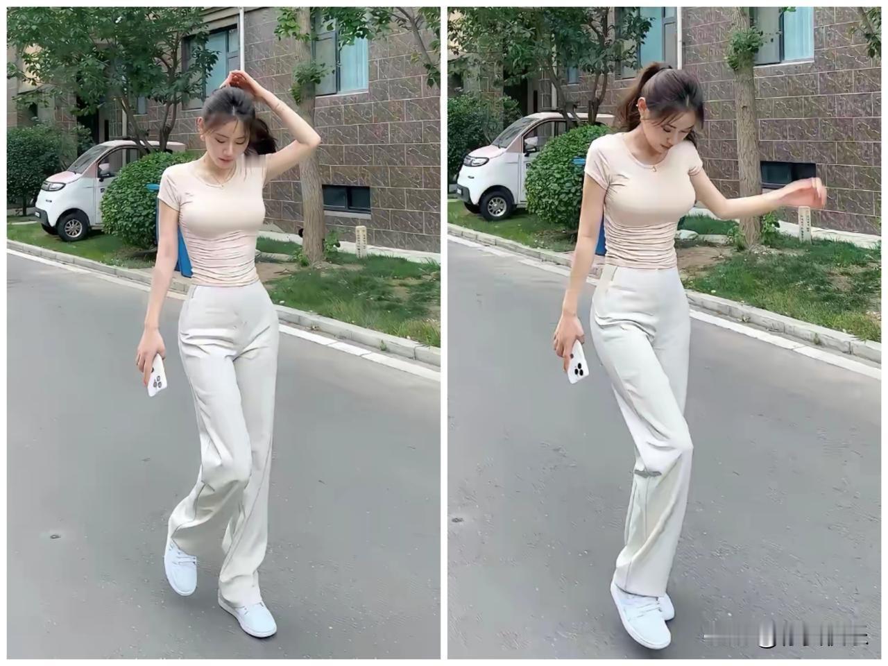 当我看到“这美女淡衫素裤道中行，风起云鬓微扬意未宁”，瞬间就代入了那个绝美画面。