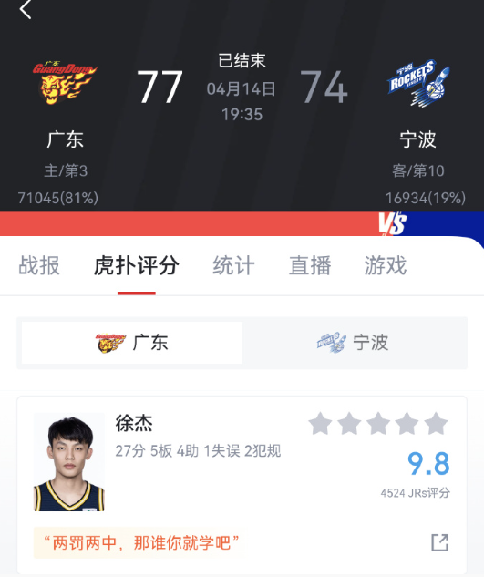 要不是这个赛季后卫线没人，伤病困扰，徐杰本应该是今年常规赛mvp的，很难有竞争者