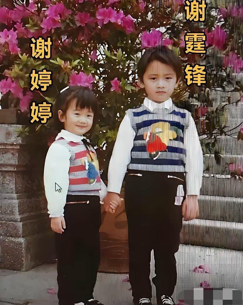 一组谢家珍贵旧照流出，一家四口同框画面十分难得。年轻时候的谢贤潇洒帅气，狄波拉