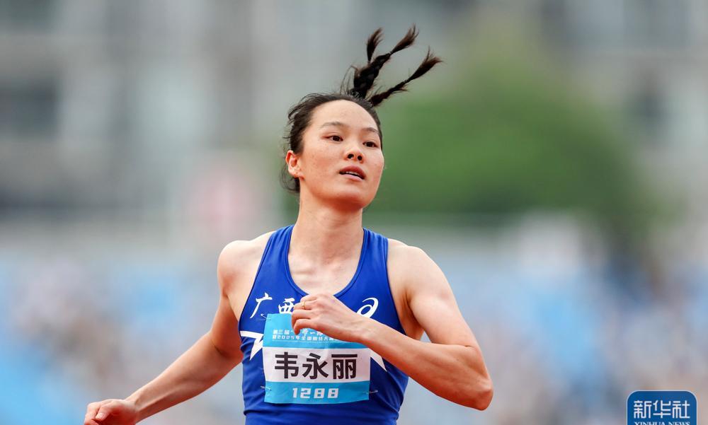 5月15日，第三届“一带一路”田径邀请赛，女子100米决赛成绩如下！葛曼棋（福