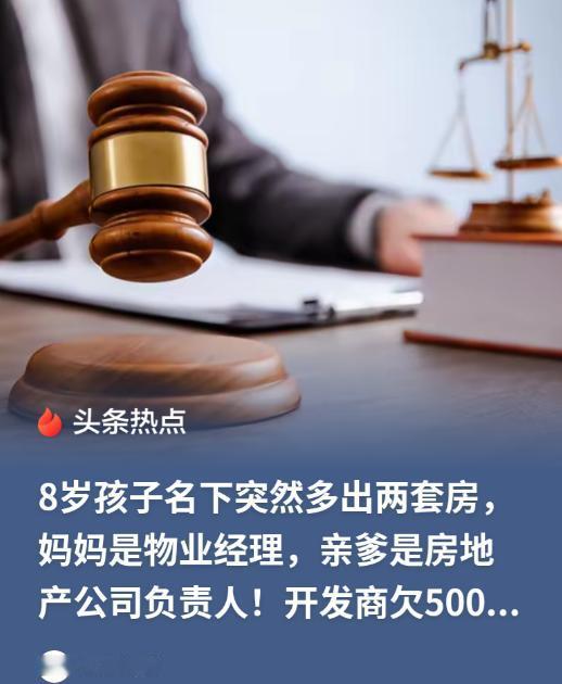 河南项城，一名老板拖欠包工头500余万元工程款。包工头发现8岁男孩名下突