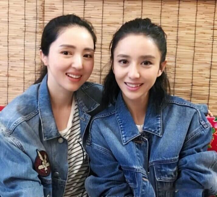 佟丽娅和姐姐的合影
