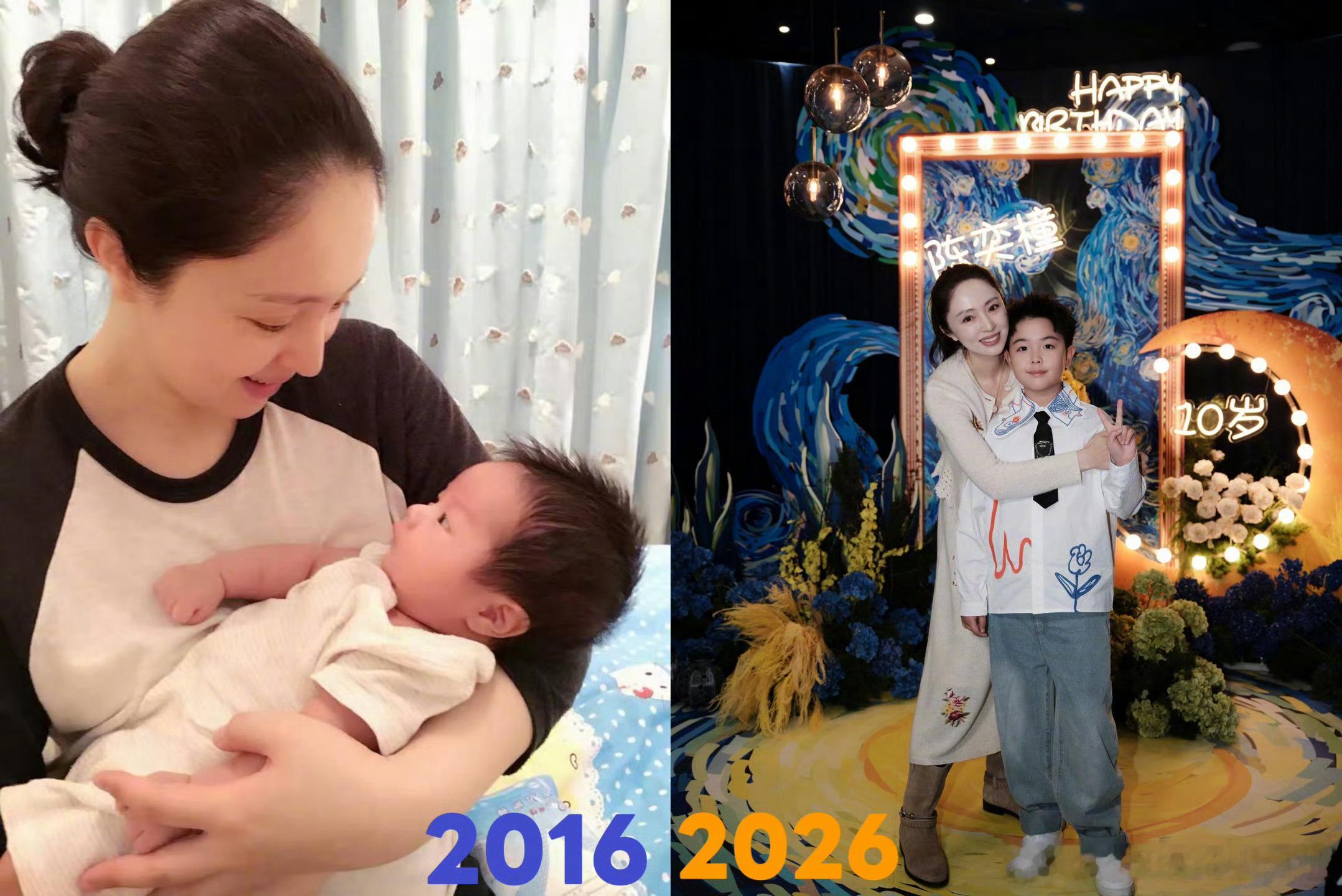 董璇晒朵朵出生照原来董璇十年前抱过朵朵。而且董璇和佟丽娅在某种程度上是真神似啊哈