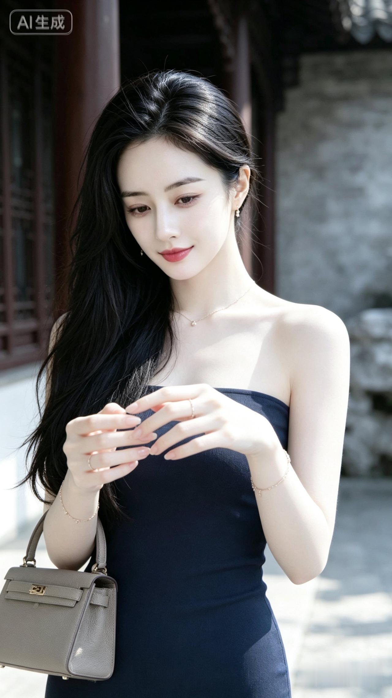 优雅黑裙，气质女神，复古风，美得令人窒息