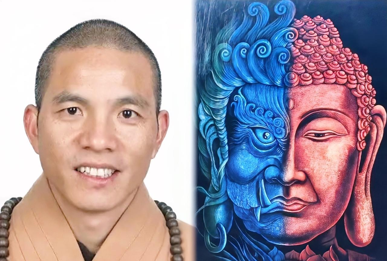 大家有没有觉得，新上任的少林寺住持印乐，面相很有意思，右半边脸藏狠劲，左半边