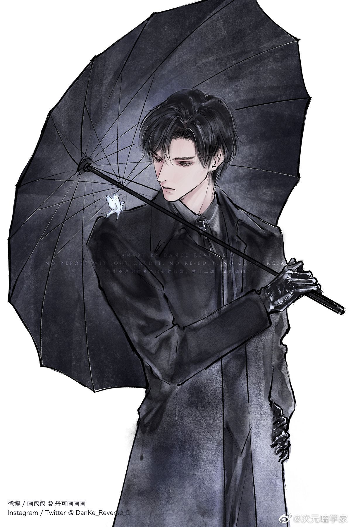 洄天漫画沈监察和他肩头的蝴蝶，太好看了！！Cr：丹可画画画