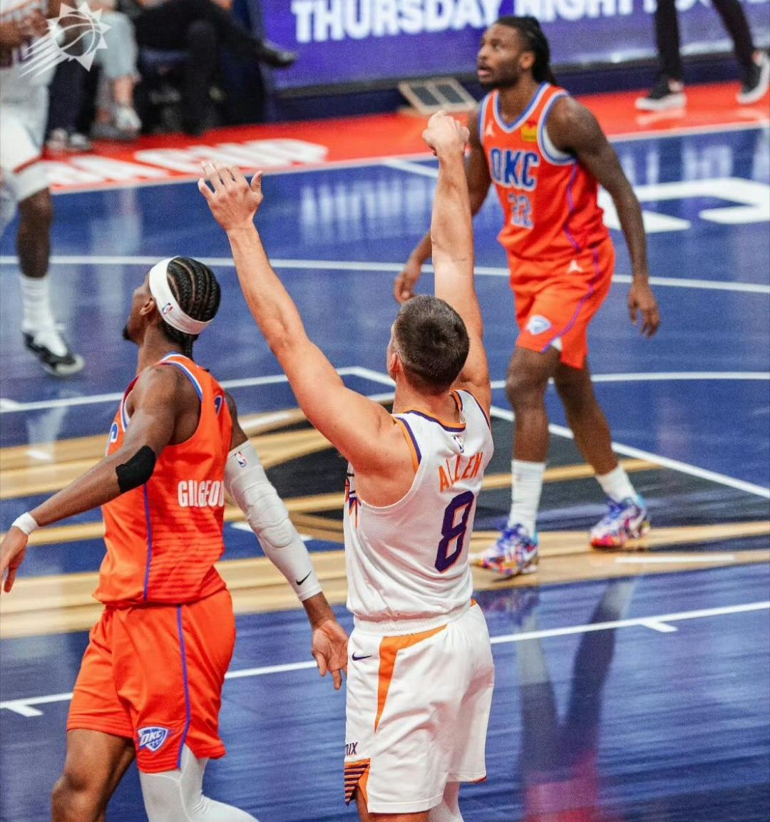 太阳尽力了，是雷霆下手太重！雷霆打太阳真的可以说是攻防两端降维打击，吉莱斯皮被