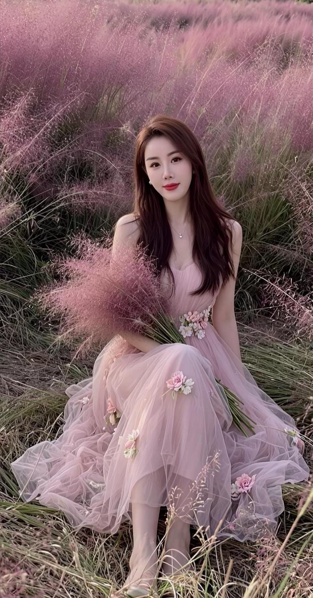 粉色的秋天，胜过芦雪。美照上线气质女神拍照