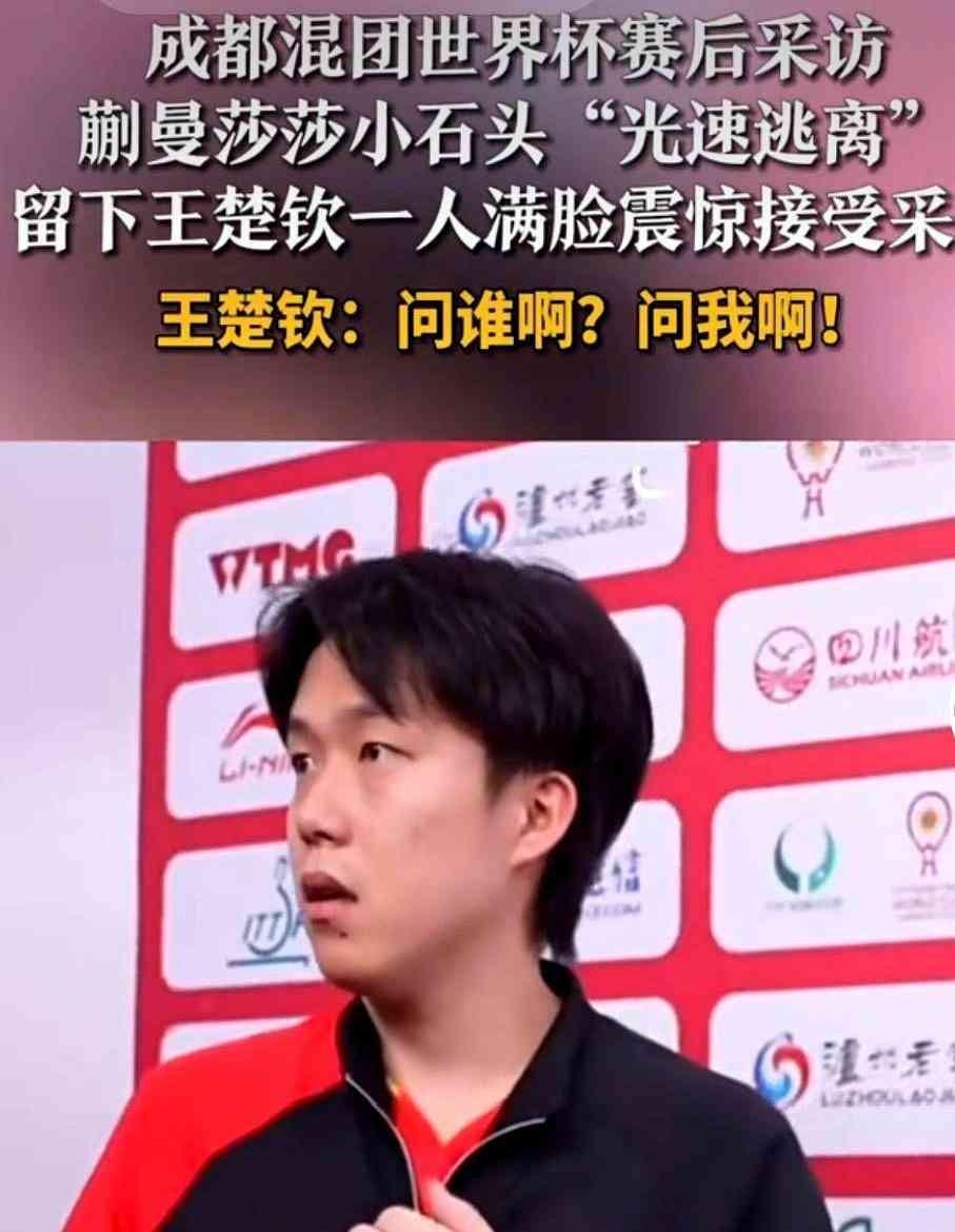 王楚钦说陪练这事，得莎莎她们先开口。他自己说完都绷不住笑，耳朵红得跟什么似的。