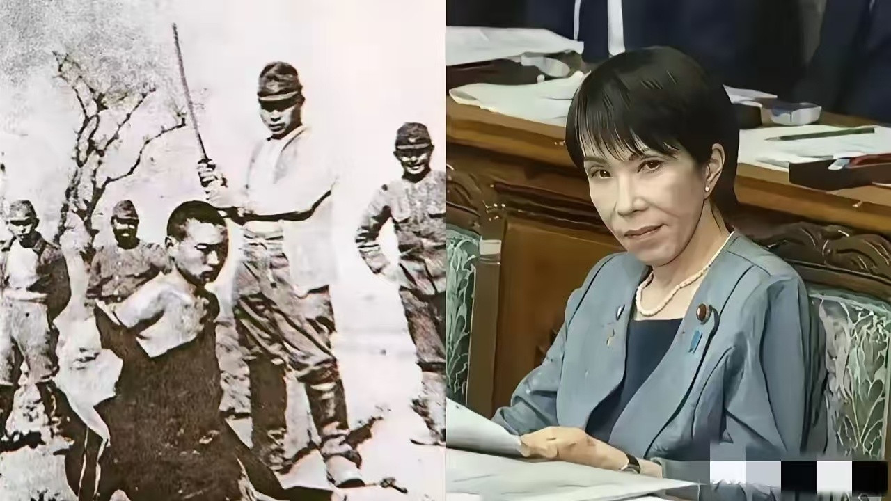 这张举刀屠杀中国人的日本军官照，是高市早苗的祖父高市利彦。高市利彦是南京大屠杀时