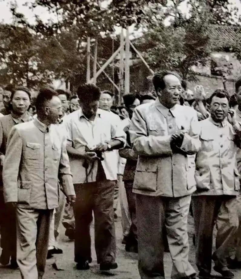 毛主席个子是真高，迈着有力的大步伐，人群中比他高的不多！我们看到相关毛主席的老