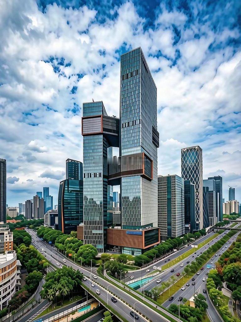 深圳的腾讯大厦，科幻感十足，不愧是中国头部的网络公司，这楼修的也是相当有个性，尤其是夜晚的灯光穿透效