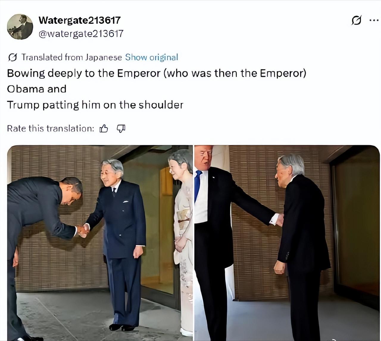 特朗普这次访日，因为他对日本天皇的一个动作，让日本网友“破防”了。事情很简单，