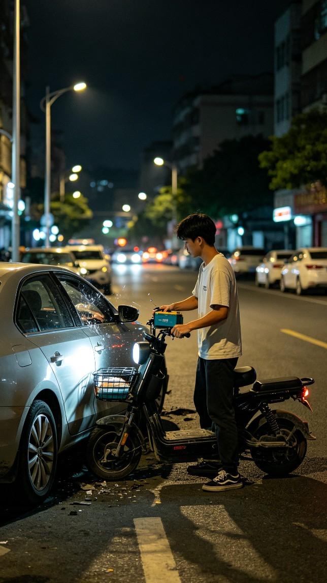 广东汕头，一名年仅18岁的少年，凭着一腔赤诚与本能，拼尽全力救下被困车主，他不惜