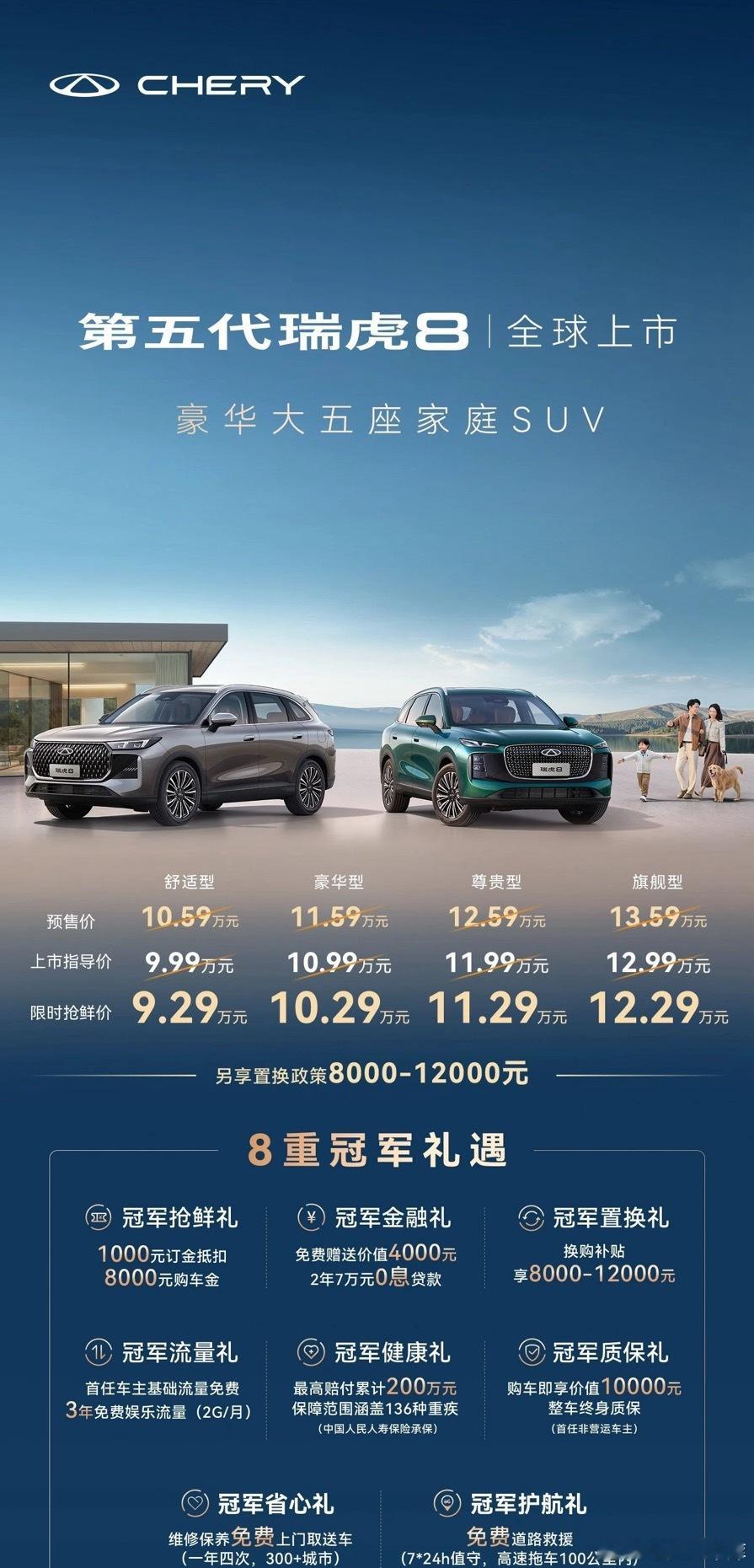 第五代瑞虎8作为奇瑞新燃油战略下的车型，核心亮点集中在实用性和均衡性上。2825