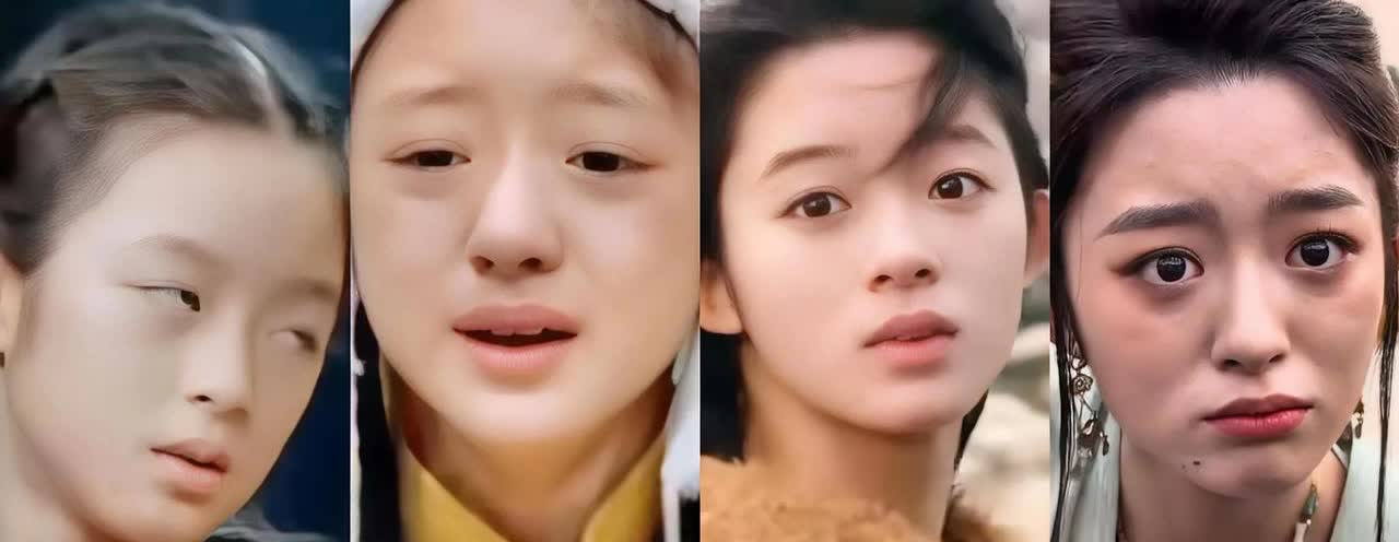 黄杨钿甜应该没整过吧！她是怎么从丑小鸭变成白天鹅的？小时候眼睛总是睁不大