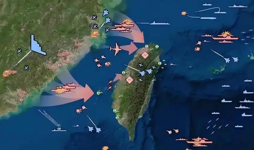 中国现在围岛，已经跟台湾没有关系了！大陆把台湾当做一个诱饵，只要老美敢出动航母或