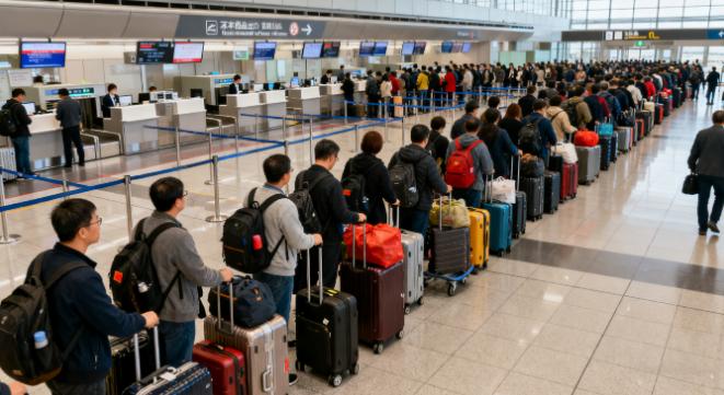 最近刷到的消息，说中日关系紧张到离谱，日本各大机场挤得像春运，全是拎着大包小包回